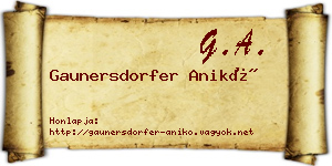 Gaunersdorfer Anikó névjegykártya